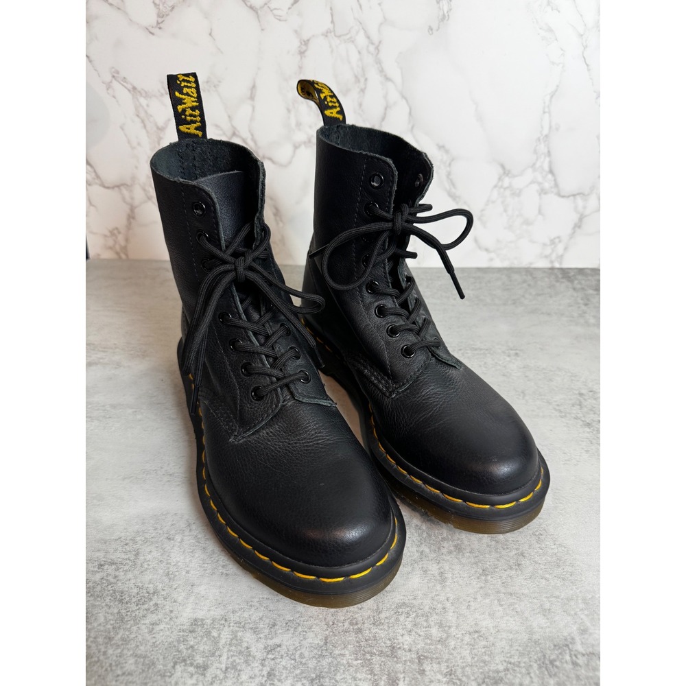 Dr. Martens Combat Boots Womens 7 Black 1460 Pascal Virginia Leather Lace Up